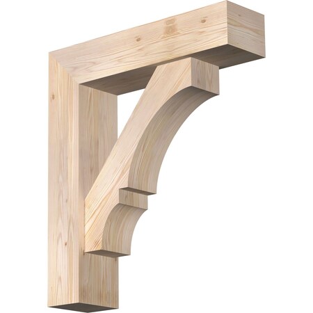 Ekena Millwork Balboa Block Smooth Bracket w/ Offset Brace, Douglas Fir, 7 1/2"W x 30"D x 34"H BKT0806X30X34BOA05SDF